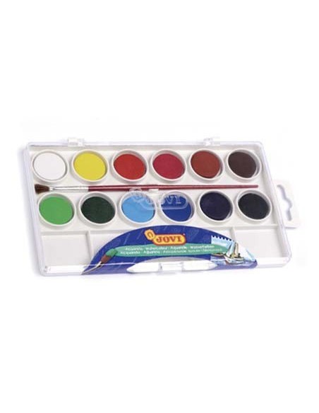 ACUARELA JOVI 12 COLORES ESTUCHE DE PLASTICO
