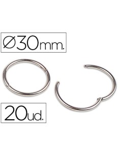 ANILLA BISAGRA LIDERPAPEL NIQUELADA N.2 DIAMETRO 30 MM CAJA DE 20 UNIDADES