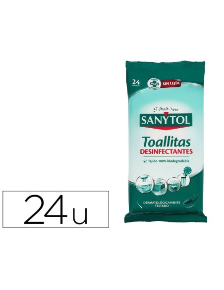 TOALLITA DESINFECTANTE SANYTOL BIODEGRADABLE PAQUETE DE 30 UNIDADES