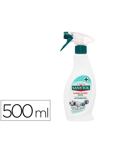 QUITAOLOR DESINFECTANTE SANYTOL PARA TEXTIL CON PULVERIZADOR BOTE DE 500 ML