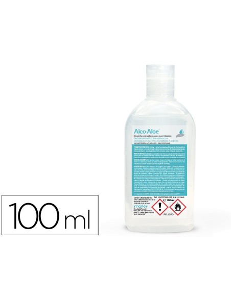 GEL HIDROALCOHOLICO ALCO ALOE PARA MANOS LIMPIA Y DESINFECTA BOTE DOSIFICADOR DE 100 ML
