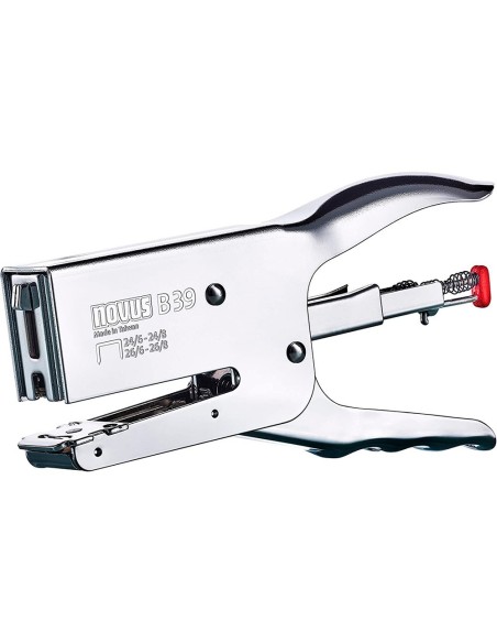 GRAPADORA NOVUS TENAZA B39 CROMADA CAPACIDAD 50 HOJAS USA GRAPAS 24/6-8 Y 26/6-8