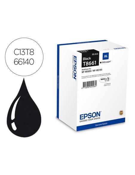 INK-JET EPSON T8661 NEGRO XL WF-M5190DW/M5690DWF