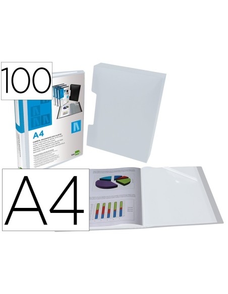 CARPETA LIDERPAPEL PERSONALIZA 100 FUNDAS POLIPROPILENODIN A4 TRANSPARENTE CON CAJETIN