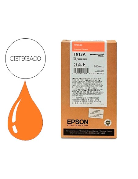 INK-JET EPSON T913A ORANGE INK 200ML