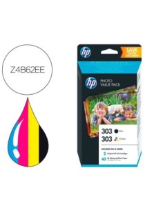 INK-JET HP ENVY PHOTO 6230,7130,7134,7830 PACK N 303 NEGRO,COLOR Y 40 HOJAS PHOTO 10X15/1000 PAGINAS