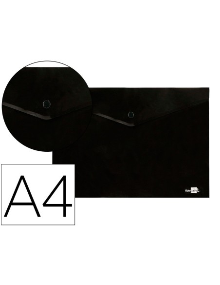 CARPETA LIDERPAPEL DOSSIER BROCHE POLIPROPILENO DIN A4 NEGRO OPACO 50 HOJAS