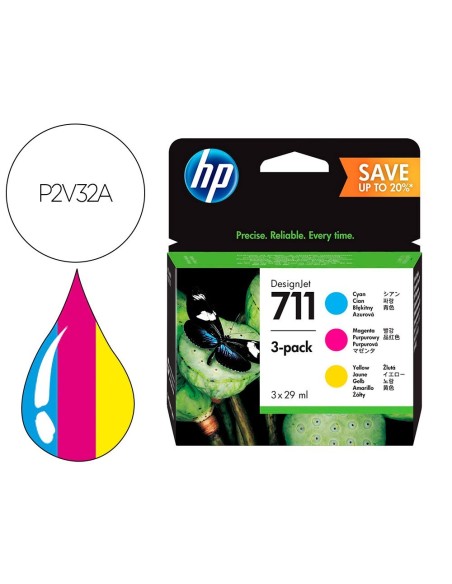 INK-JET HP N 711 DE 29 ML CIAN/MAGENTA/AMARILLO/1000 PAGINAS