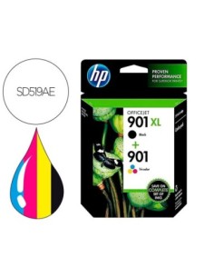 INK-JET HP PACK 2 S NEGRA DE ALTO RENDIMIENTO 901XL Y TRICOLOR 901