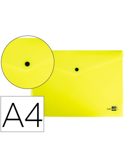 CARPETA LIDERPAPEL DOSSIER BROCHE POLIPROPILENO DIN A4 AMARILLO FLUOR OPACO 50 HOJAS