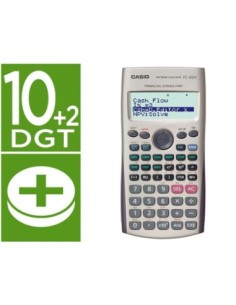 CALCULADORA CASIO FC-100V FINANCIERA 4 LINEAS 10+2 DIGITOS ALMACENAMIENTO FLASH CALCULO DE GANANCIAS CON TAPA