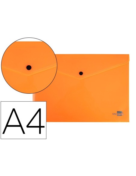 CARPETA LIDERPAPEL DOSSIER BROCHE POLIPROPILENO DIN A4 NARANJA FLUOR OPACO 50 HOJAS