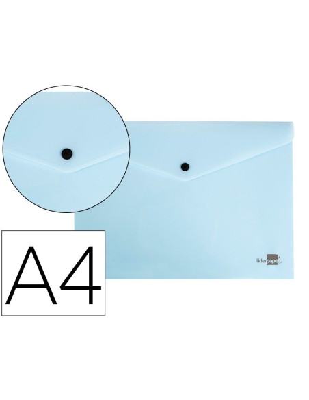 CARPETA LIDERPAPEL DOSSIER BROCHE POLIPROPILENO DIN A4 CELESTE OPACO 50 HOJAS