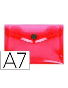 CARPETA LIDERPAPEL DOSSIER BROCHE POLIPROPILENO DIN A7 ROJO TRANSLUCIDO