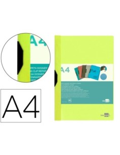 CARPETA LIDERPAPEL DOSSIER PINZA LATERAL POLIPROPILENO DIN A4 AMARILLO FLUOR OPACO 30 HOJAS PINZA DESLIZANTE