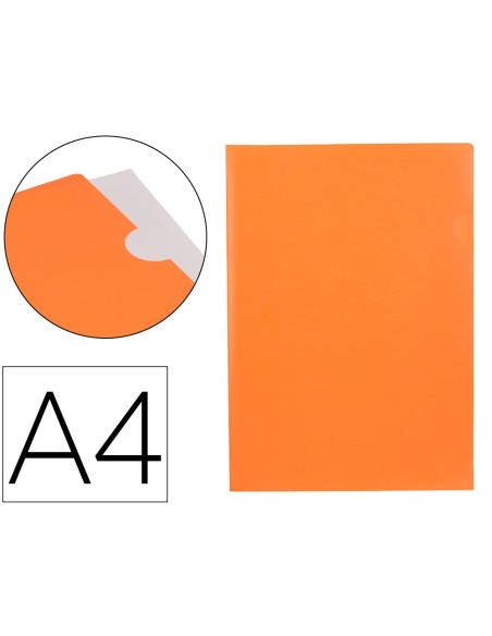 CARPETA LIDERPAPEL DOSSIER UÑERO POLIPROPILENO DIN A4 NARANJA FLUOR OPACO 20 HOJAS