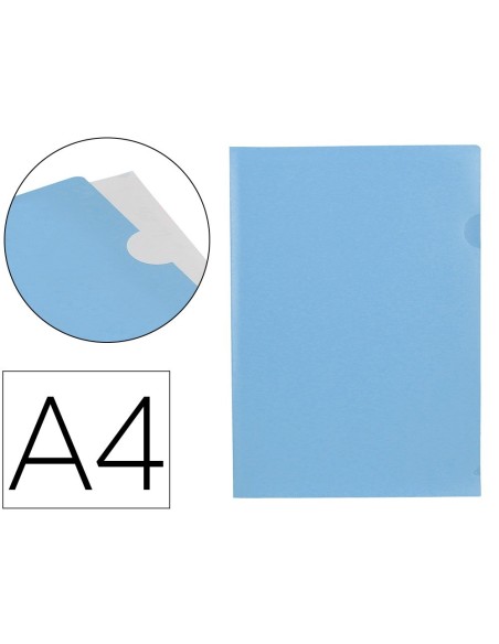 CARPETA LIDERPAPEL DOSSIER UÑERO POLIPROPILENO DIN A4 CELESTE OPACO 20 HOJAS