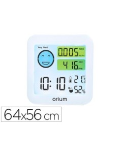 MEDIDOR DE AIRE ORIUM QUAELIS 20 MEDIDOR DE CO2 Y COV SUPERFICIE 30 M2 PANTALLA LCD COLOR BLANCO 8X2,5 X 8 CMS