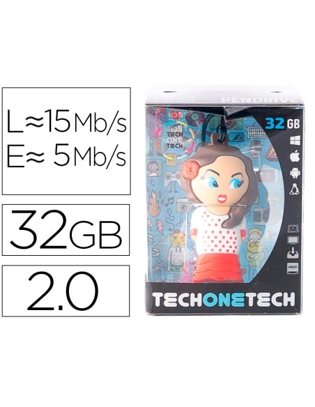 MEMORIA USB TECH ON TECH FLAMENCA SEVILLANA 32 GB
