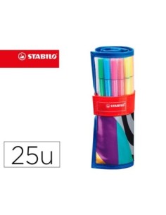 ROTULADOR STABILO PUNTA DE FIBRA PEN 68 ARTY ESTUCHE ROLLERSET DE 25 UNIDADES COLORES SURTIDOS