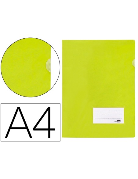 CARPETA LIDERPAPEL DOSSIER A4 UÑERO AMARILLO FLUOR OPACO