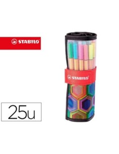 ROTULADOR STABILO PUNTA DE FIBRA POINT 88 ART ESTUCHE ROLLERSET DE 25 UNIDADES COLORES SURTIDOS