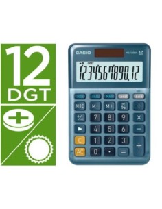 CALCULADORA CASIO MS-120EM SOBREMESA 12 DIGITOS TX +/- TECLA DOBLE CERO COLOR AZUL