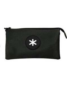 BOLSO ESCOLAR PORTATODO ANTARTIK TRIPLE CREMALLERA COLOR NEGRO 220X30X120 MM