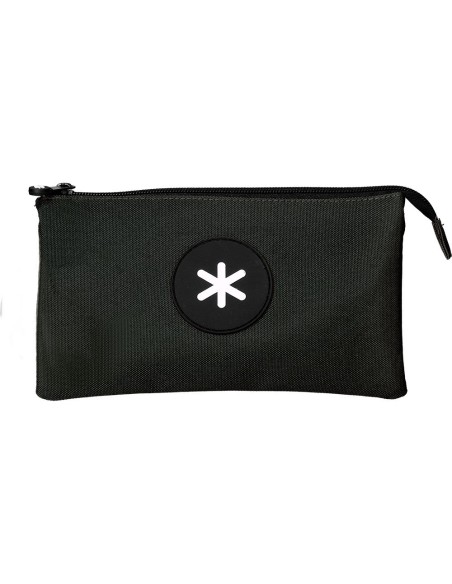 BOLSO ESCOLAR PORTATODO ANTARTIK TRIPLE CREMALLERA COLOR NEGRO 220X30X120 MM