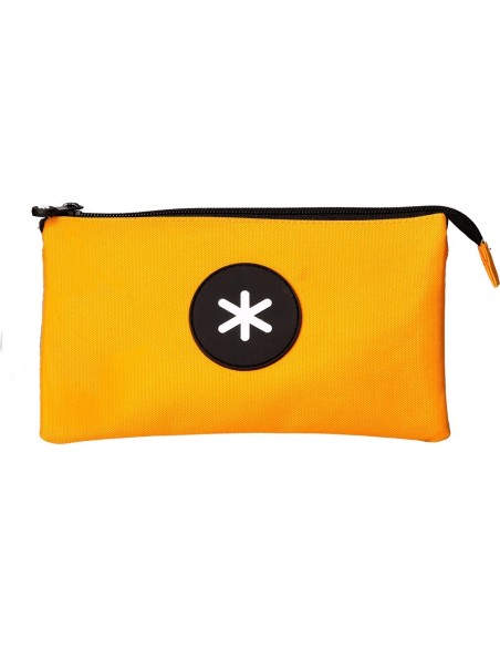 BOLSO ESCOLAR PORTATODO ANTARTIK TRIPLE CREMALLERA COLOR MOSTAZA 220X30X120 MM