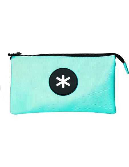 BOLSO ESCOLAR PORTATODO ANTARTIK TRIPLE CREMALLERA COLOR MENTA 220X30X120 MM