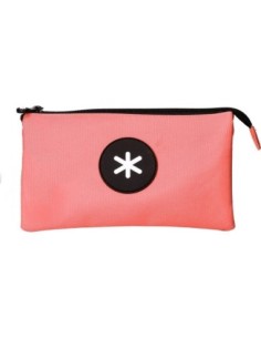 BOLSO ESCOLAR PORTATODO ANTARTIK TRIPLE CREMALLERA COLOR CORAL 220X30X120 MM