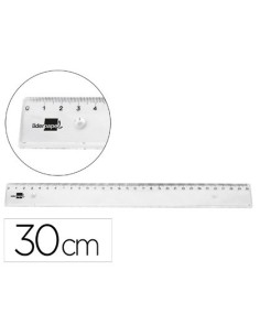 REGLA LIDERPAPEL PLASTICO IRROMPIBLE TRANSPARENTE 30 CM