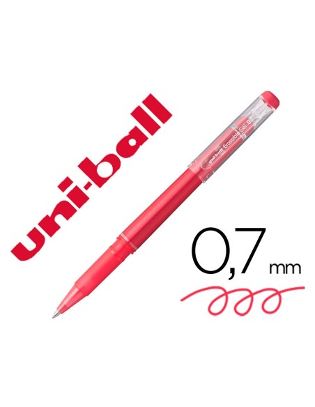 ROTULADOR UNI-BALL ROLLER UF-222 TINTA GEL BORRABLE 0,7 MM ROJO