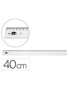 REGLA LIDERPAPEL PLASTICO IRROMPIBLE TRANSPARENTE 40 CM