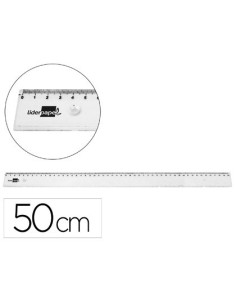 REGLA LIDERPAPEL PLASTICO IRROMPIBLE TRANSPARENTE 50 CM