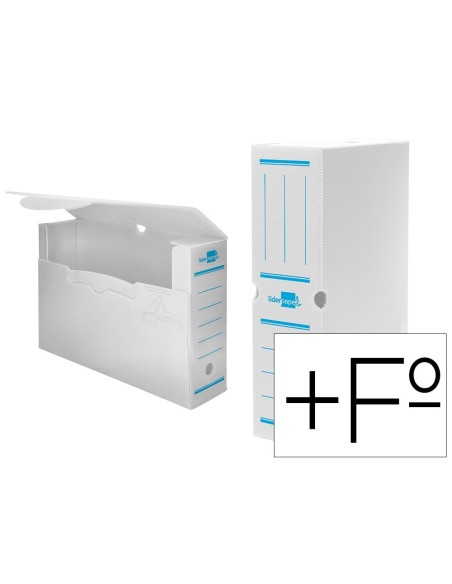 CAJA ARCHIVO DEFINITIVO PLASTICO LIDERPAPEL BLANCO 387X275X105 MM