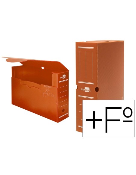 CAJA ARCHIVO DEFINITIVO PLASTICO LIDERPAPEL MARRON 387X275X105 MM