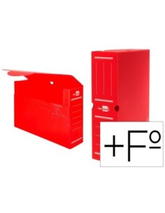 CAJA ARCHIVO DEFINITIVO PLASTICO LIDERPAPEL ROJO 387X275X105 MM