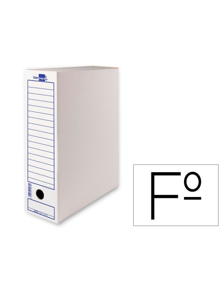 CAJA ARCHIVO DEFINITIVO LIDERPAPEL ECOUSE CARTON 100% RECICLADO FOLIO 365X251X100MM 340G/M2