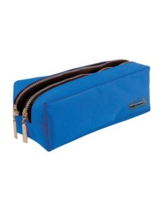 BOLSO ESCOLAR LIDERPAPEL PORTATODO RECTANGULAR 2 BOLSILLOS AZUL 185X55X70 MM