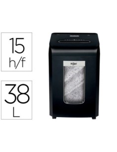 DESTRUCTORA DE DOCUMENTOS REXEL PROMAX QS RSX1538 CAPACIDAD 15 HOJAS PARTICULAS DESTRUYE GRAPAS CLIPS Y