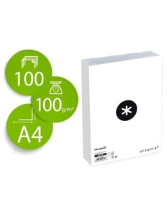 PAPEL LIDERPAPEL A4 ANTARTIK 100G/M2 LISO BLANCO PAQUETE DE 100 HOJAS