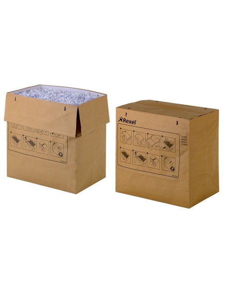 BOLSA DE RESIDUOS REXEL RECICLABLE PARA DESTRUCTORA AUTO+ 750X/750M CAPACIDAD 115 L PACK DE 50 UNIDADES