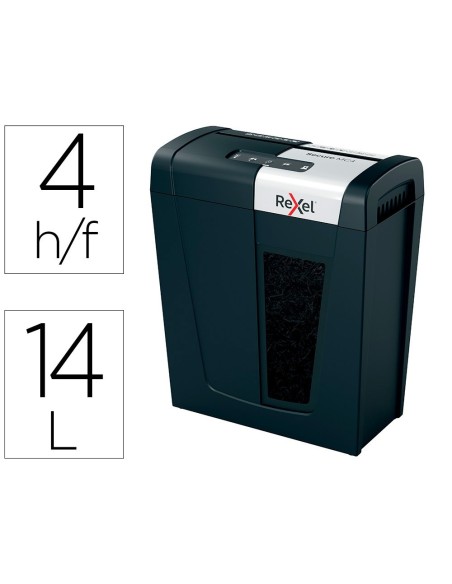 DESTRUCTORA DE DOCUMENTOS REXEL SECURE MC4 CAPACIDAD 4 HOJAS MICRO CORTE DESTRUYE GRAPAS Y CLIPS