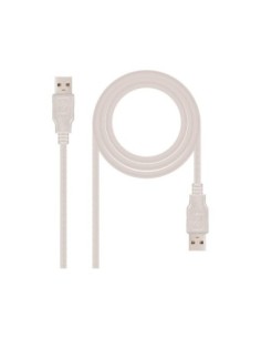 CABLE USB NANOCABLE 2.0 TIPO A/M-A/M COLOR GRIS LONGITUD 1 M