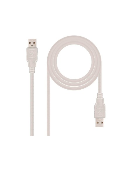 CABLE USB NANOCABLE 2.0 TIPO A/M-A/M COLOR GRIS LONGITUD 1 M
