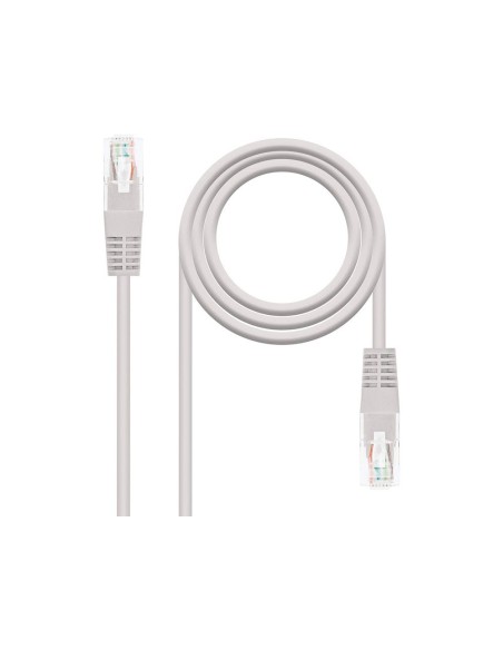 CABLE RED NANOCABLE LATIGUILLO RJ45 CATEGORIA 5E UTP AWG24 COLOR GRIS LONGITUD 0,25 M