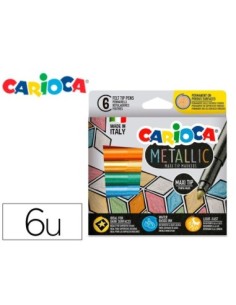 ROTULADOR CARIOCA METALLIC PUNTA MAXI 6 MM CAJA DE 6 COLORES SURTIDOS