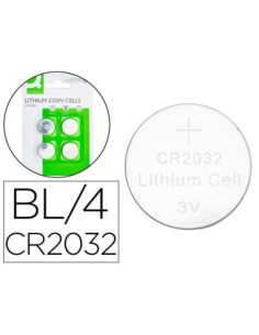 PILA Q-CONNECT TIPO BOTON LITIO CR2032 3V BLISTER DE 4 UNIDADES